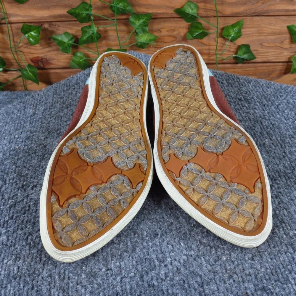 Keds WF-19836MA7-CH17 Women Ballet Flat Size 6 Casual Slip On Brown‎ Teal Canvas